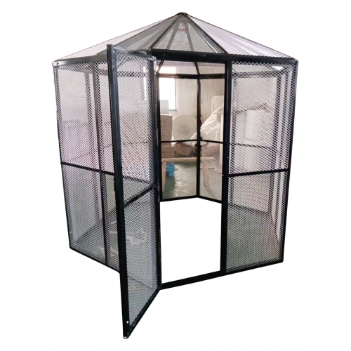 Image showcasing White or Black Large Bird Aviary Pet Cage Mesh Door Entry Aluminium ...